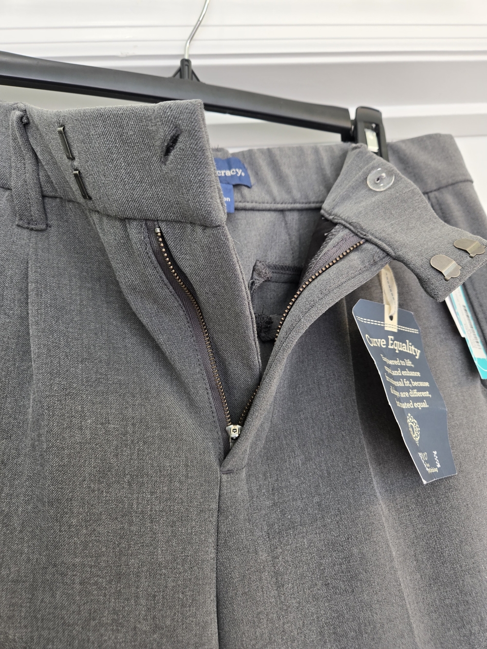 Democracy Gray Ab Solution Skyrise Wide-Leg Dress Pants 10 Mold & Hold Slimming - Picture 9 of 15